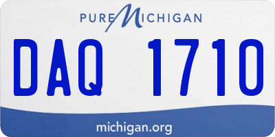 MI license plate DAQ1710