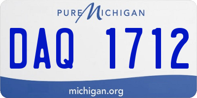MI license plate DAQ1712