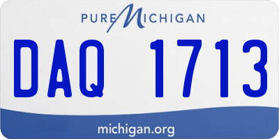 MI license plate DAQ1713