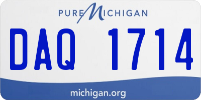 MI license plate DAQ1714