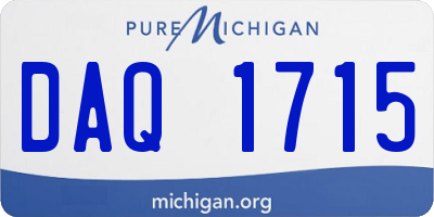 MI license plate DAQ1715