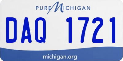 MI license plate DAQ1721
