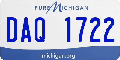 MI license plate DAQ1722