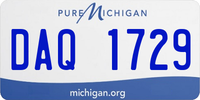 MI license plate DAQ1729