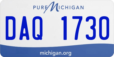 MI license plate DAQ1730