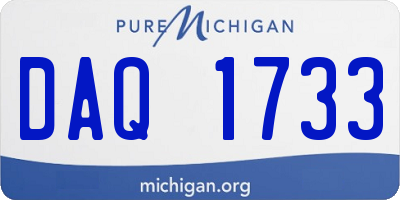 MI license plate DAQ1733
