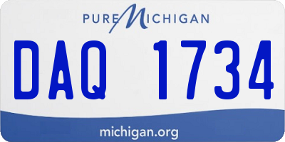 MI license plate DAQ1734
