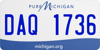 MI license plate DAQ1736