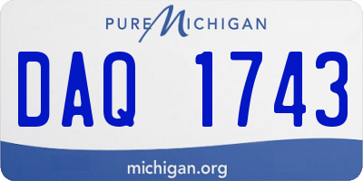 MI license plate DAQ1743