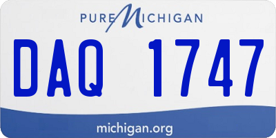 MI license plate DAQ1747