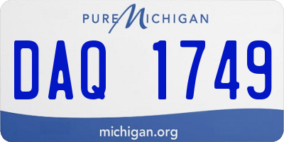 MI license plate DAQ1749