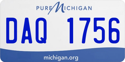 MI license plate DAQ1756