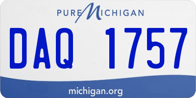 MI license plate DAQ1757