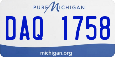MI license plate DAQ1758