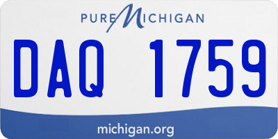 MI license plate DAQ1759