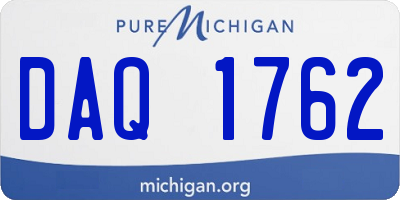 MI license plate DAQ1762