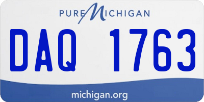 MI license plate DAQ1763
