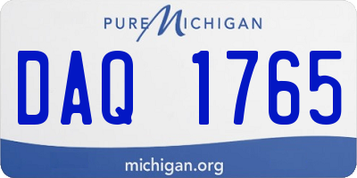 MI license plate DAQ1765