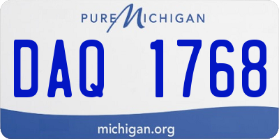 MI license plate DAQ1768