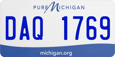 MI license plate DAQ1769