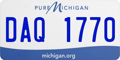 MI license plate DAQ1770