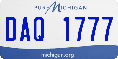 MI license plate DAQ1777