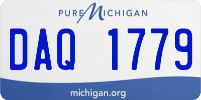 MI license plate DAQ1779