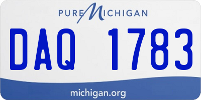 MI license plate DAQ1783