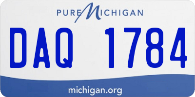 MI license plate DAQ1784