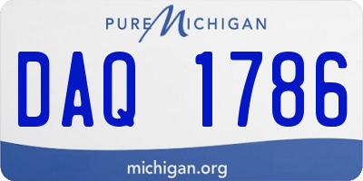 MI license plate DAQ1786