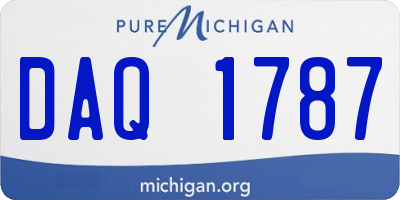 MI license plate DAQ1787