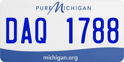 MI license plate DAQ1788