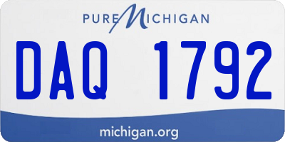 MI license plate DAQ1792