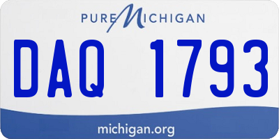 MI license plate DAQ1793
