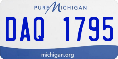 MI license plate DAQ1795