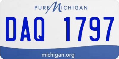 MI license plate DAQ1797