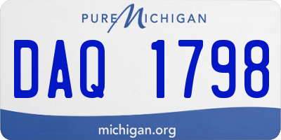 MI license plate DAQ1798