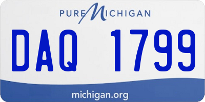 MI license plate DAQ1799