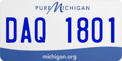 MI license plate DAQ1801
