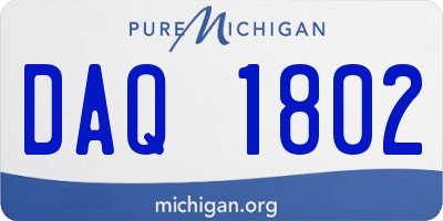 MI license plate DAQ1802