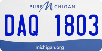 MI license plate DAQ1803