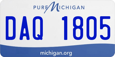 MI license plate DAQ1805