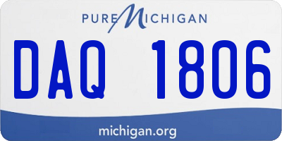 MI license plate DAQ1806