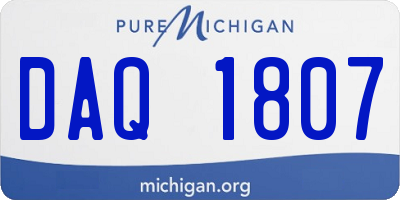 MI license plate DAQ1807