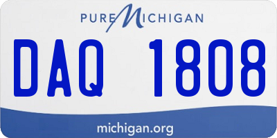 MI license plate DAQ1808