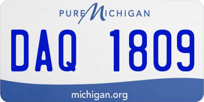 MI license plate DAQ1809