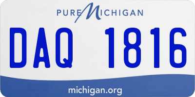 MI license plate DAQ1816