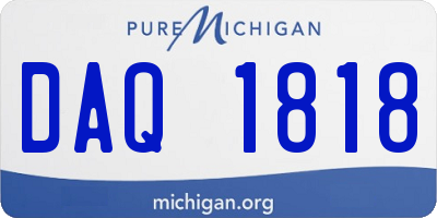 MI license plate DAQ1818