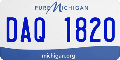 MI license plate DAQ1820