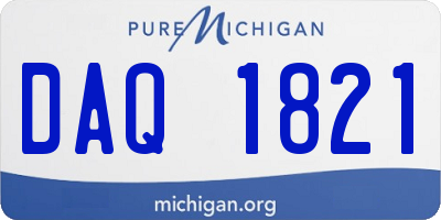 MI license plate DAQ1821